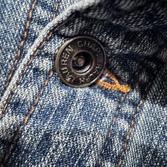 Chaps Ralph Lauren Fleece Lined Denim Shirt Jacket Men’s XL Vintage - Picture 6 of 8